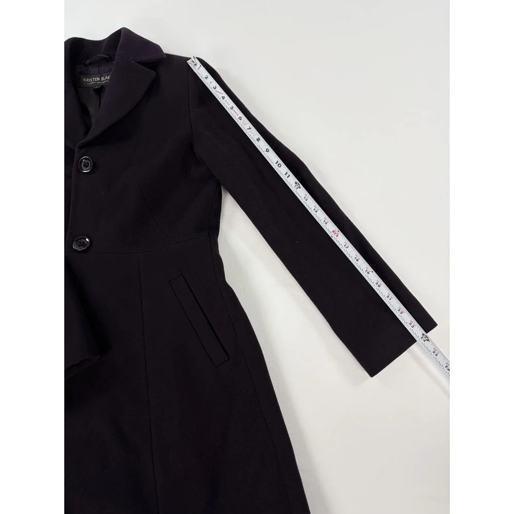 Kristen Blake Studio Collection Wool Cashmere Pea Coat Plum Purple Women's 6